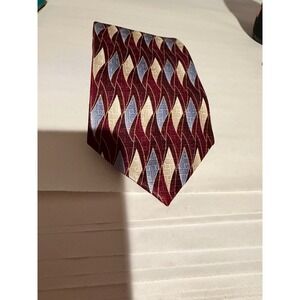 ARROW Burgundy Diamond Silk Necktie Geometric Business‎ Formal Men's Tie